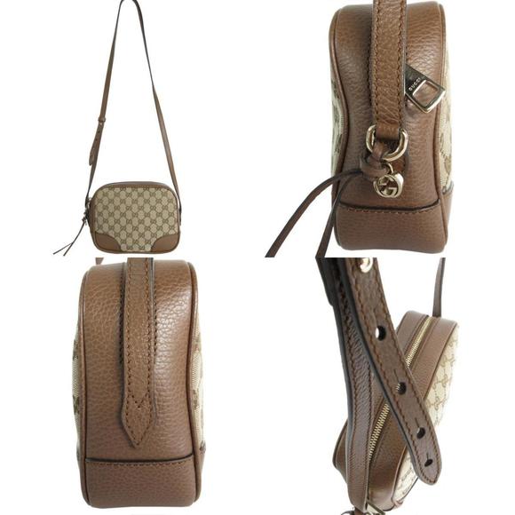 GUCCI GG Canvas Leather Shoulder Bag Beige Brown 449413 - Picture 3 of 5